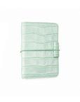 Light green crocodile patterned wallet on a white background