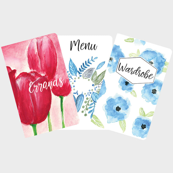 Blue Floral Journal Set - organized - meal planning - grocery lists –  Designs by Planner Perfect
