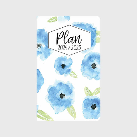 Blue Roses in Watercolor 12 month Planner