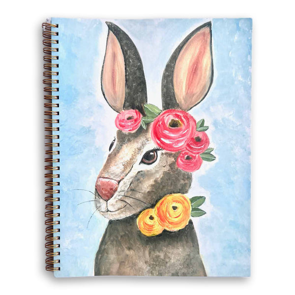 Floral Rabbit - Spiral Notebook