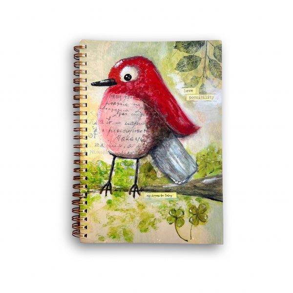 Spring Red Bird - A5 Spiral Notebook