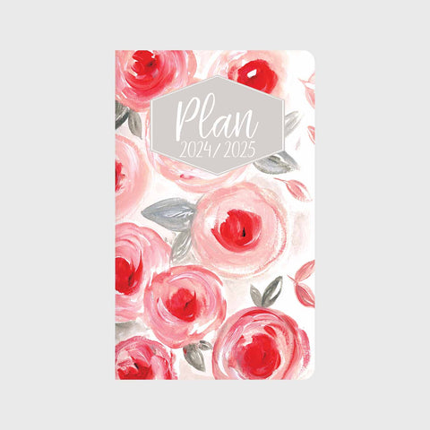 Pink & Grey Floral in Acrylic 12 month Planner