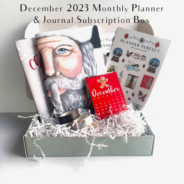Planner Perfect Monthly Planner & Journal Subscription Box w/ Dot Grid Pages