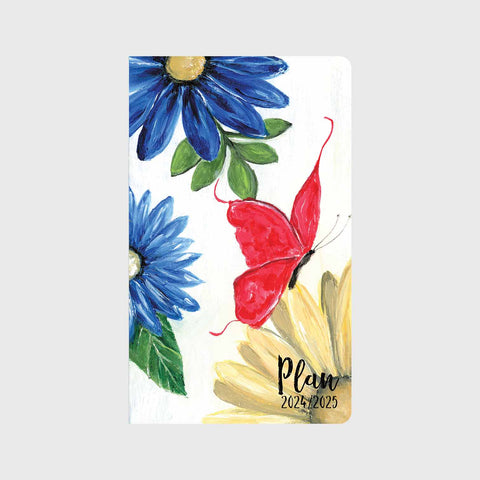 Red Butterfly Floral 12 month Planner