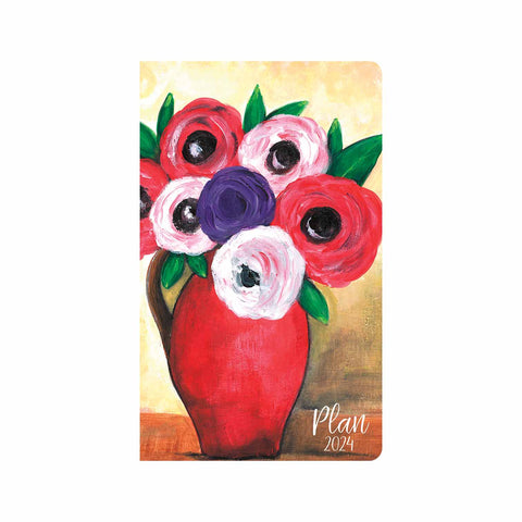 Red Vase Floral 12 Month Planner