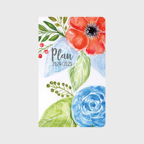 Red & Blue Floral in Watercolor 12 Month Planner