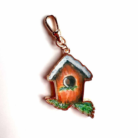 Winter Birdhouse Charm