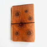 The Adele Everyday Organized Daisy Bouquet Engraved Leather Traveler's Notebook