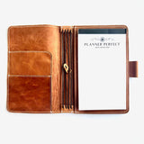 The Adele Everyday Organized Daisy Bouquet Engraved Leather Traveler's Notebook