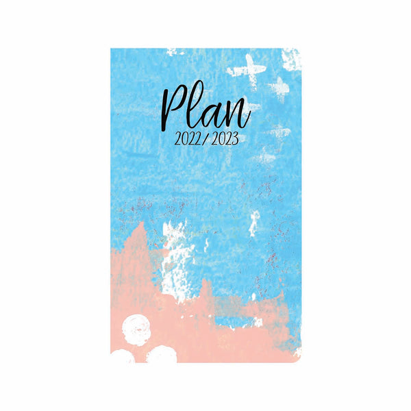 Blue & Pink Abstract Art 12 month Planner