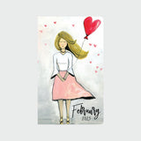 Lovely Lady with Heart Balloon Monthly Planner