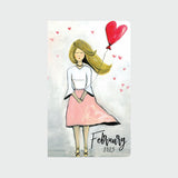Lovely Lady with Heart Balloon Monthly Planner
