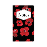Red Poppies in Acrylic on Black Journal